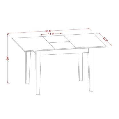 7  Pc  small  Table  set  -  Kitchen  Table  with  Leaf  and  6  Kitchen  Dining  Chairs