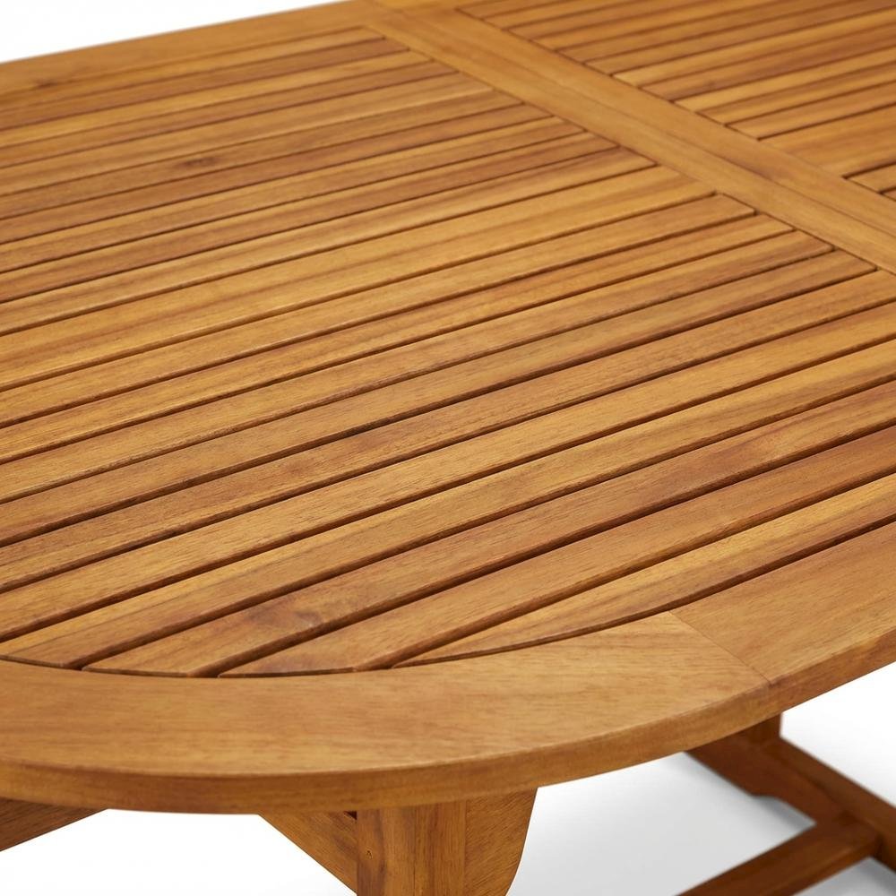 Wooden Patio Set Oil Finish Dining Table with 4 Matching Outdoor Side Chairs