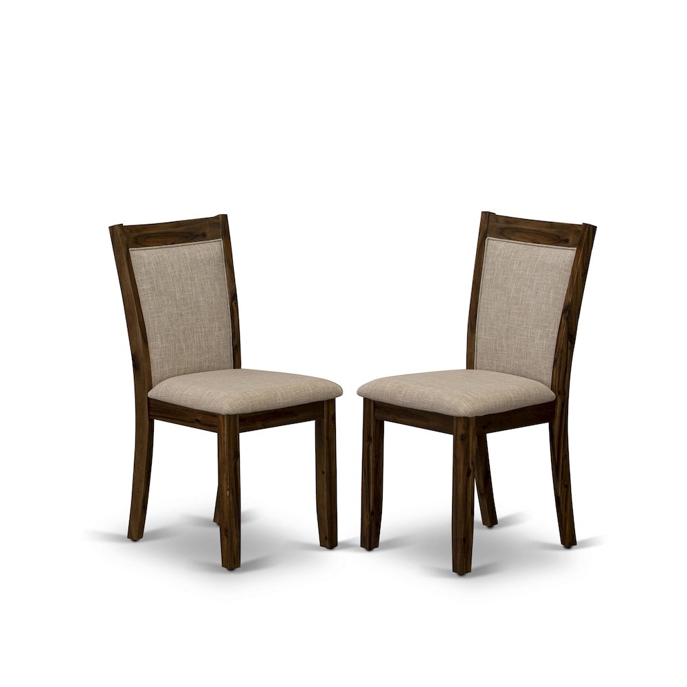 7-Pc Dining Set Of A Pedestal Kitchen Table, 6 Light Tan Upholstered Chairs
