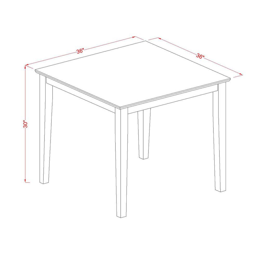 3 Piece Dining Room Set Includes a Square Solid Wood Table and 2 Parson Chairs