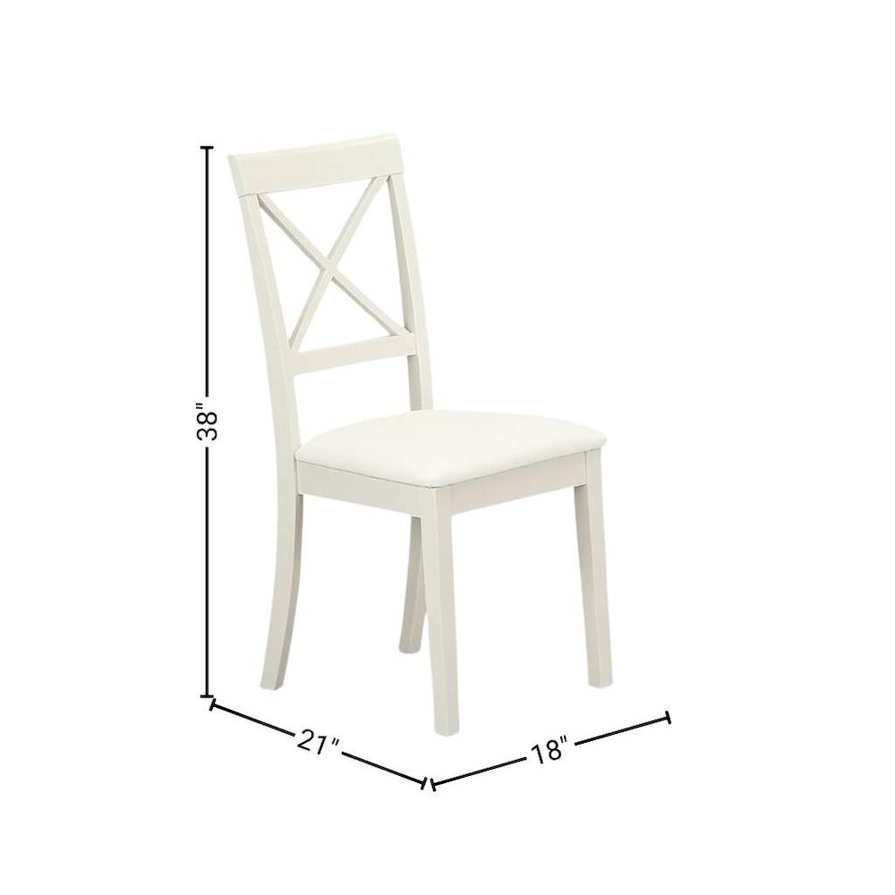 White 5 Pc Kitchen Table Chairs Set of 4, Solid Wood Breakfast Nook