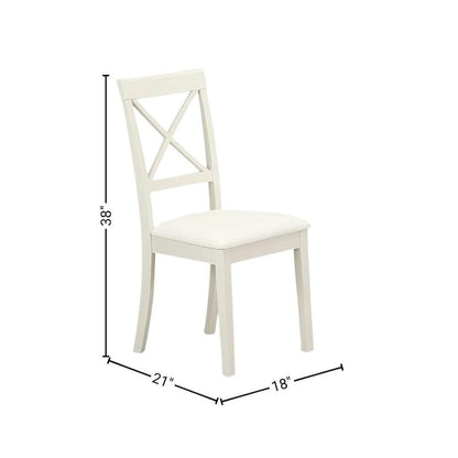 White 5 Pc Kitchen Table Chairs Set of 4, Solid Wood Breakfast Nook