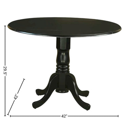 Black Round Dining Table Set for 4 – Kitchen Table Chairs Set of 4 Wood