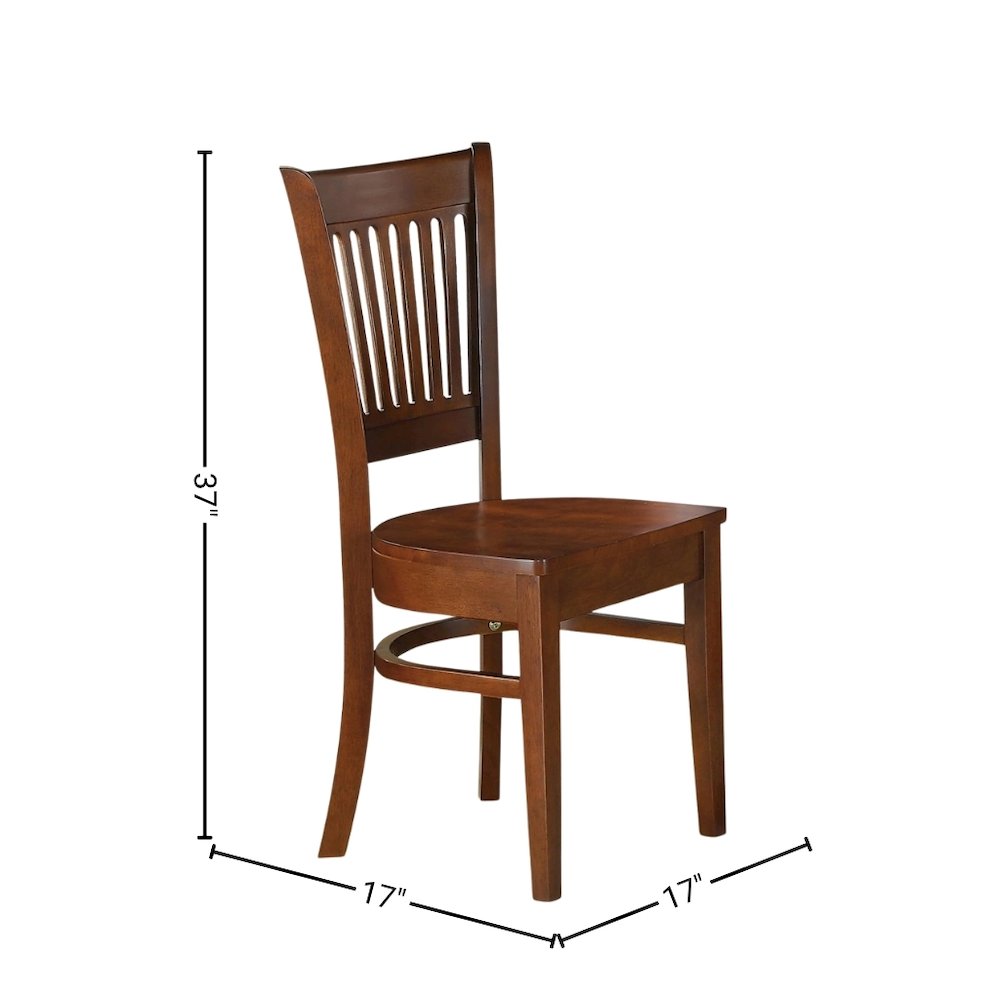 Solid Wood 5 Pc Dining Table Set with 4 Chairs, Brown Kitchen Seating