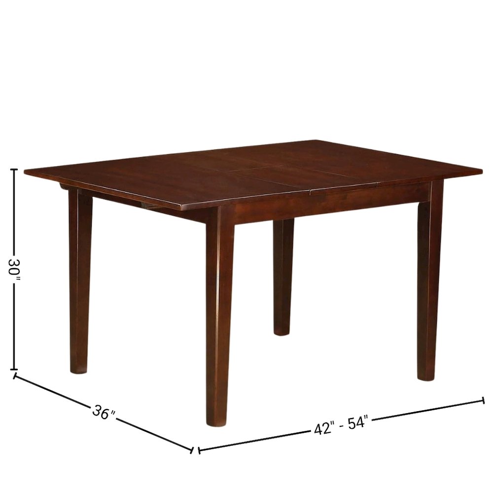 Solid Wood Drop Leaf Dining Table and Chairs for Small Spaces, Brown