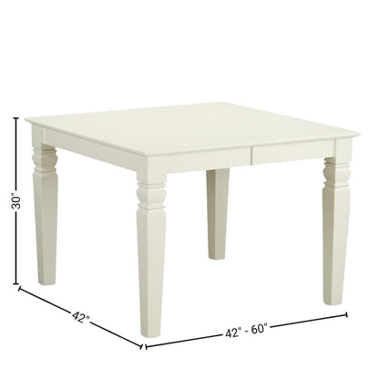 White 5 Piece Dining Table Set for 4 with Chairs and Kitchen Table