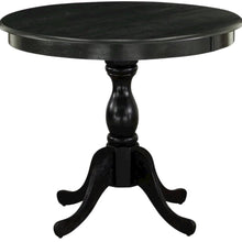 36 Inch Round Wood Pedestal Dining Table in Black for Kitchen Use