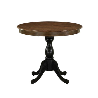Round Pedestal Wood Dining Table, Traditional Style, Seats 4