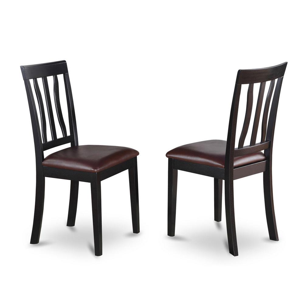 5  Pc  Dinette  set  with  a  Dinning  Table  and  4  Leather  Dining  Chairs  in  Black