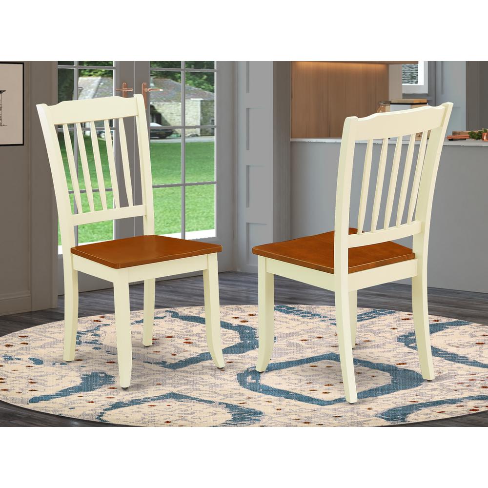Dining Chair Buttermilk & Cherry, DAC-BMK-W set of 2