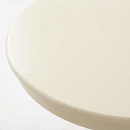 Linen White Round Pedestal Dining Table, Wood, Seats 4