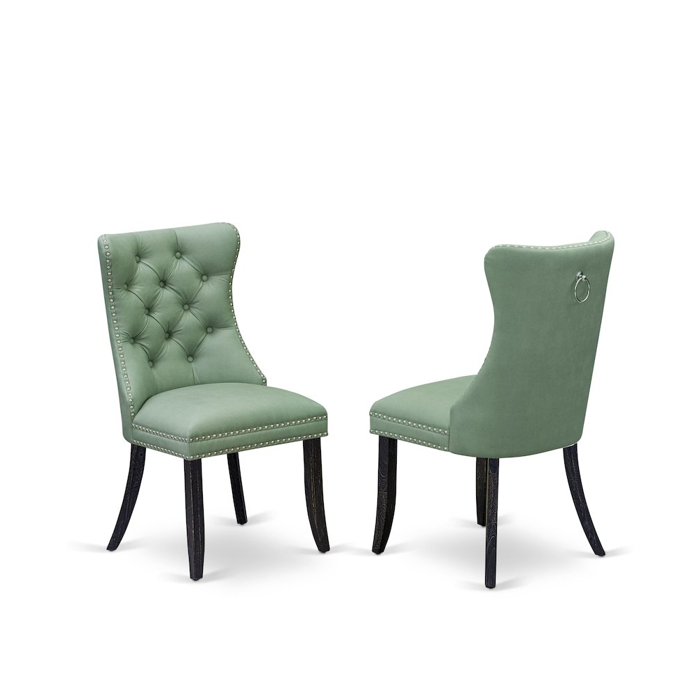 7 Piece Dinette Set Contains 48" Round Table In Willow Green Color