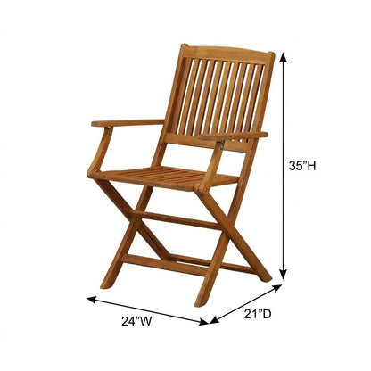 Wooden Patio Chair Set of 2 - Oil Finish, Durable and Comfortable Seating