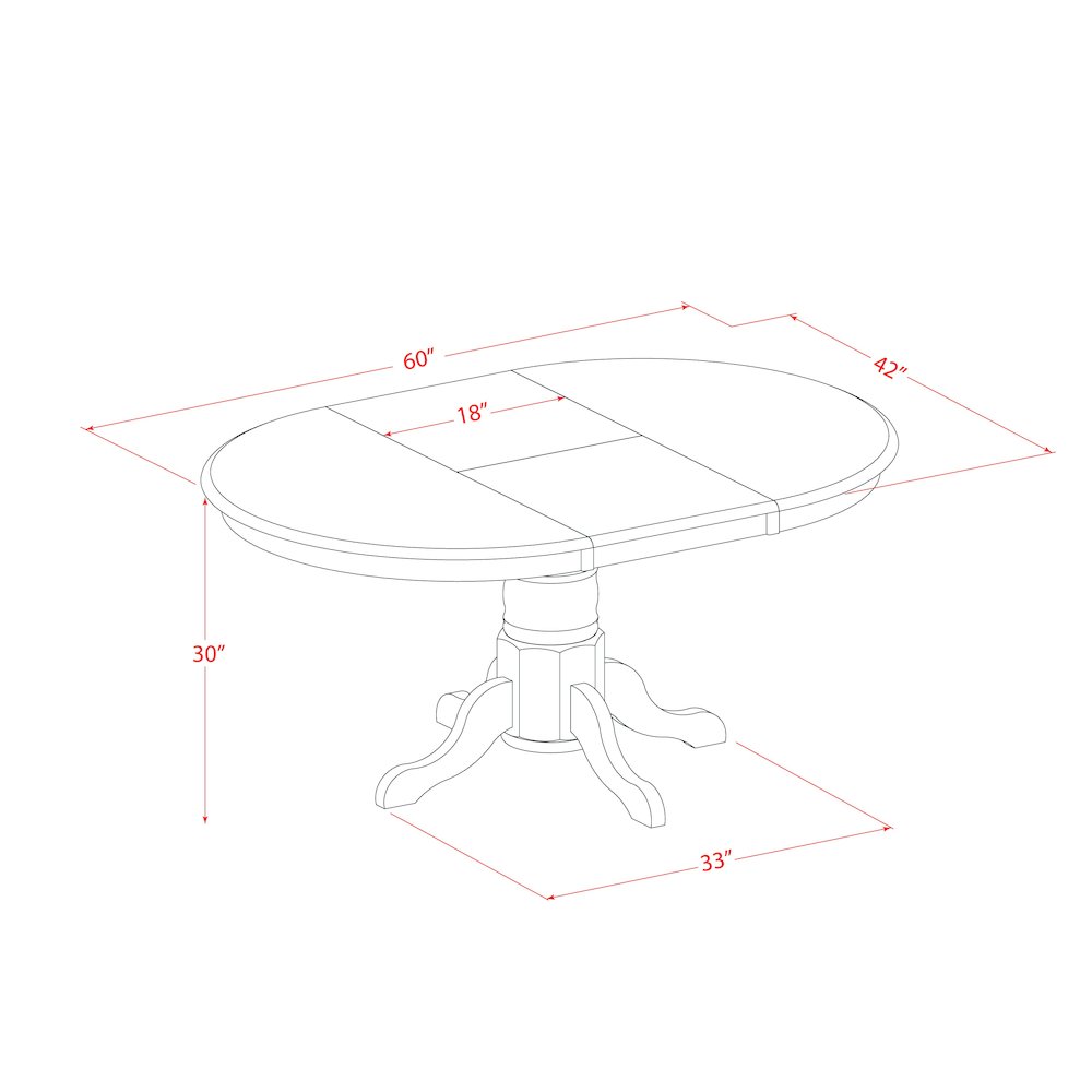 AVNO7-OAK-C 7 Pc Table and chair set - Dinette Table and 6 Dining Chairs