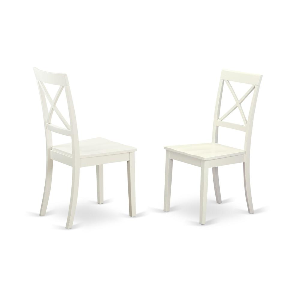 3  Pc  set-Table  and  2  Wood  Kitchen  Chairs  in  Linen  White  .