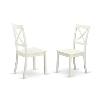3  Pc  set-Table  and  2  Wood  Kitchen  Chairs  in  Linen  White  .