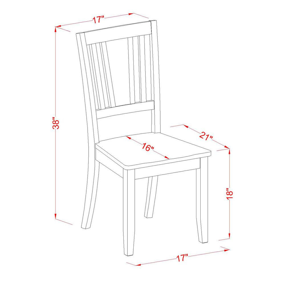 Dudley Dining Chair with Wood Seat in Black Finish, Set of 2
