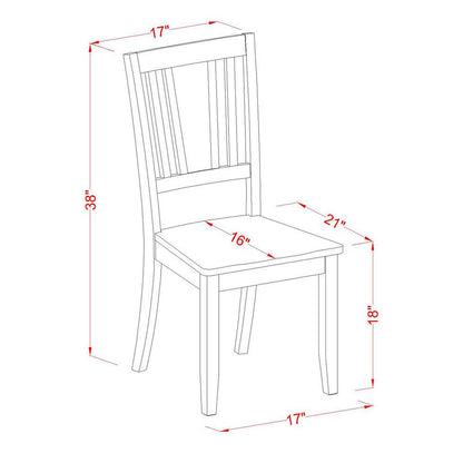 Dudley Dining Chair with Wood Seat in Black Finish, Set of 2