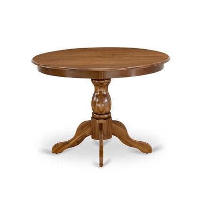 HBLA5-AWA-05 5 Pc Dining Table Set - Dining Room Table with 4 Grey Dining Chairs - Acacia Walnut Finish