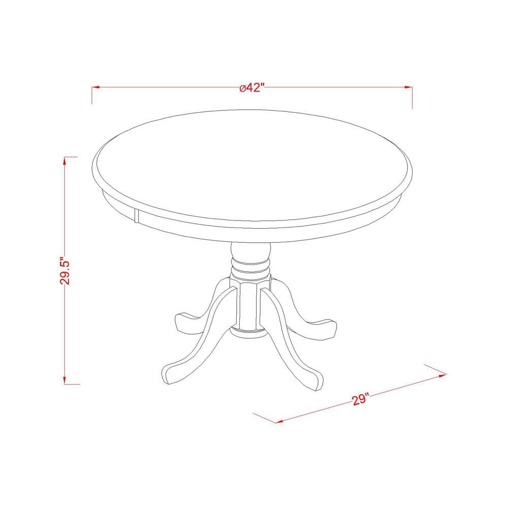 HLNO5-MAH-C 5 Pc set with a Kitchen Table and 4 Dinette Chairs in Mahogany