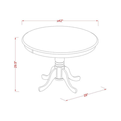 HLNO5-MAH-C 5 Pc set with a Kitchen Table and 4 Dinette Chairs in Mahogany