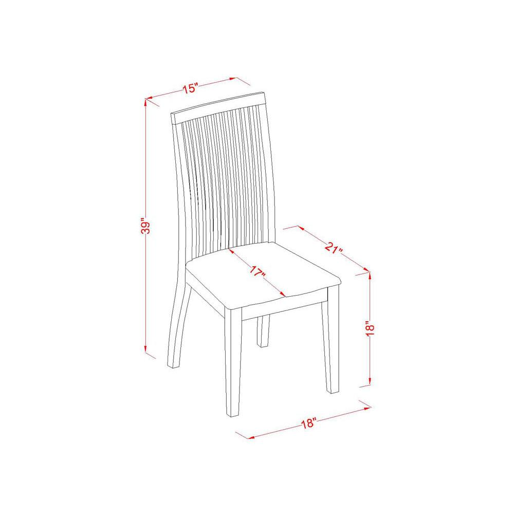 East West Furniture HBIP3-MAH-C 3 Piece Table and Chairs Dining Set - Mahogany Wood Dining Table and 2 Mahogany Linen Fabric Chairs for Dining Room with Slatted Back- Mahogany Finish