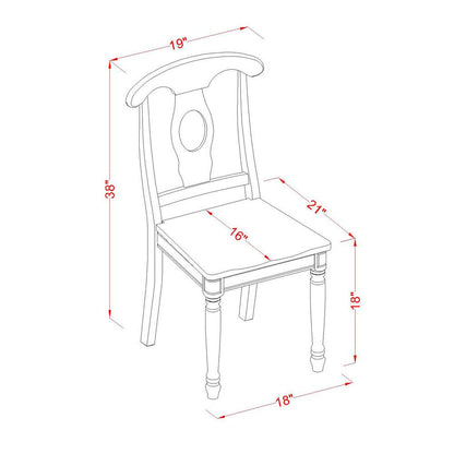 Napoleon  styled  chair  with  Wood  seat,  Set  of  2