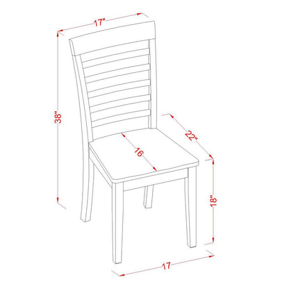Milan  Chair  with  Wood  Seat  -  Mahogany  Finish,  Set  of  2