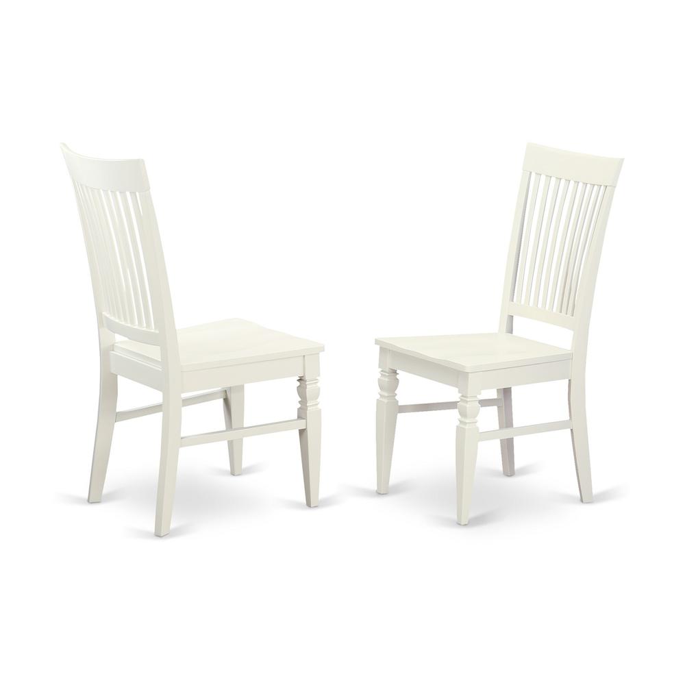 3  Pc  set  with  a  Table  and  2  Wood  Dinette  Chairs  in  Linen  White.