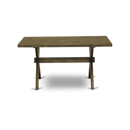 X776MZ748-5 - 5-Pc Modern Dining Set - 4 Parson Chairs and 1 Dining Table (Distressed Jacobean Finish)