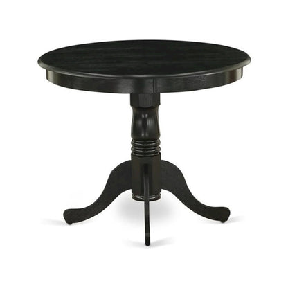 Round Dining Table, Pedestal Base, Cappuccino, Mid-Century, Solid Wood