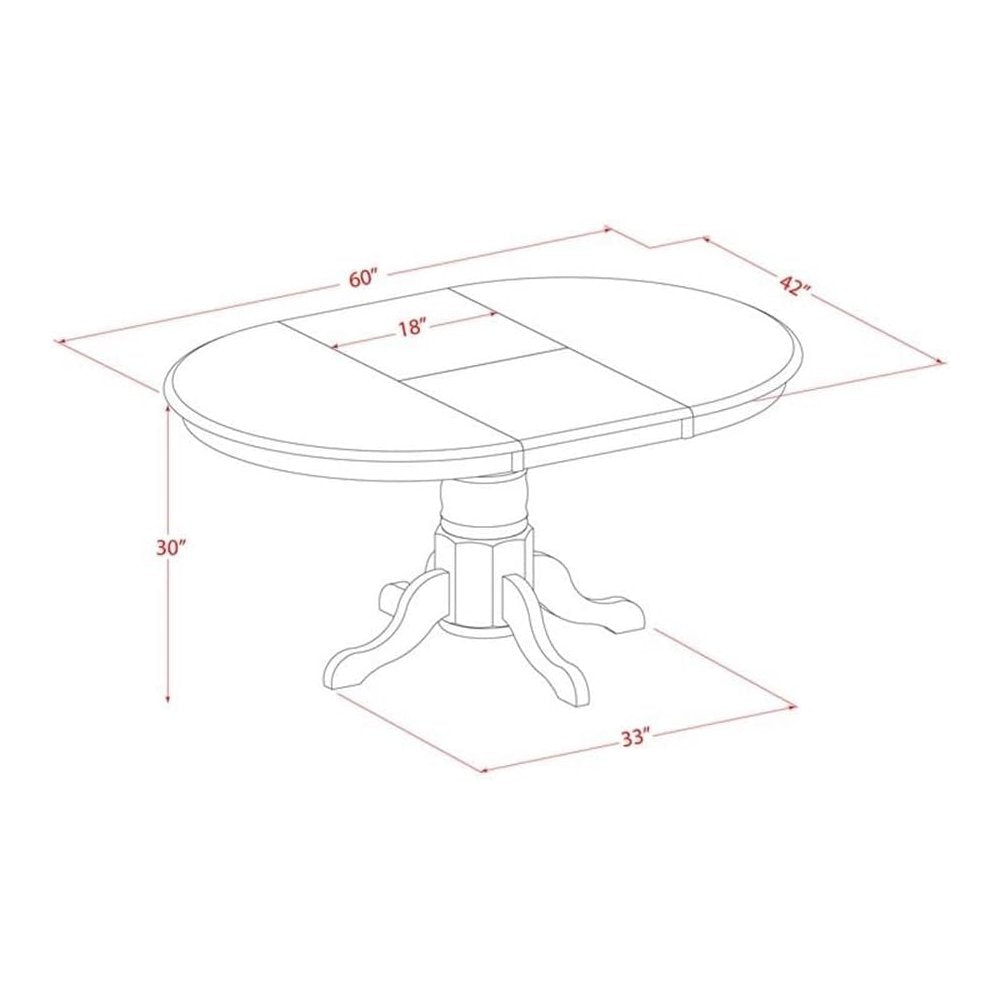 5 Piece Dining Set, Butterfly Leaf Table, 4 Wood Chairs, Black Cherry