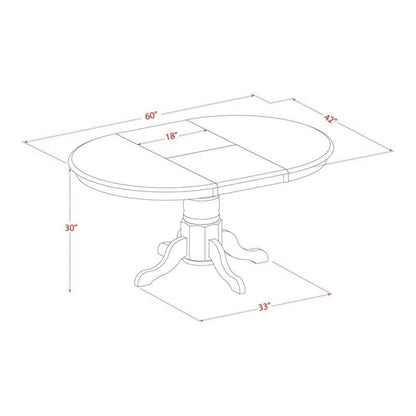 5 Piece Dining Set, Butterfly Leaf Table, 4 Wood Chairs, Black Cherry