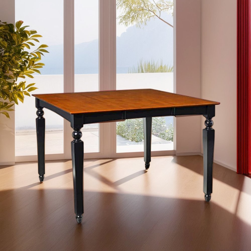 Elegant Black Dining Table – Counter Height Expandable Table for 6