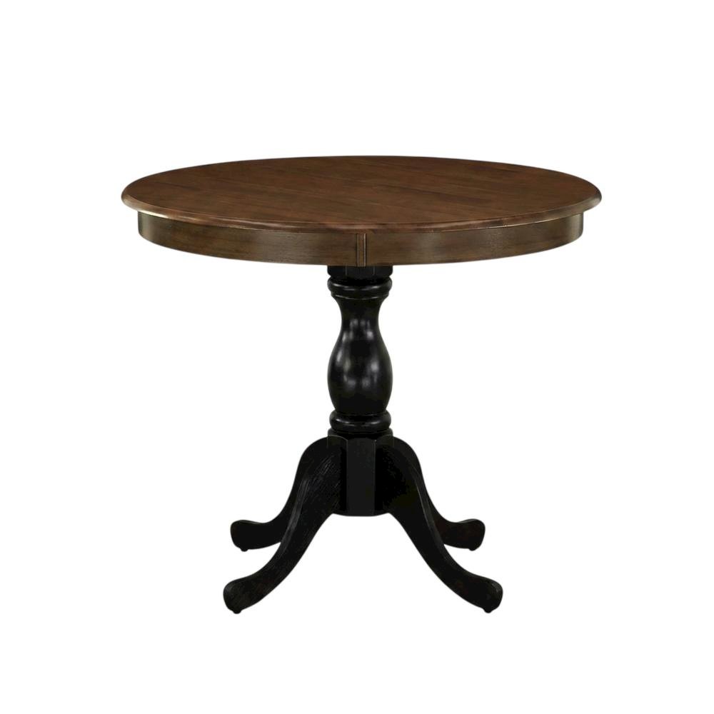 Round Pedestal Wood Dining Table, Traditional Style, Seats 4