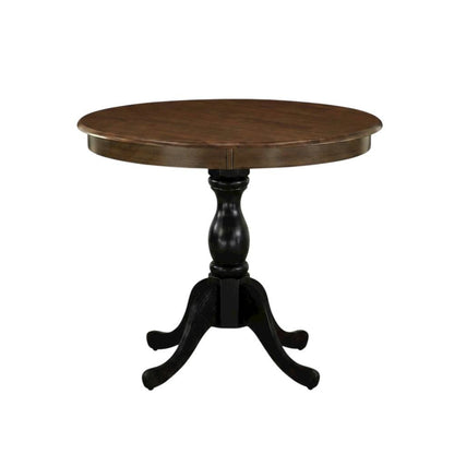Round Pedestal Wood Dining Table, Traditional Style, Seats 4