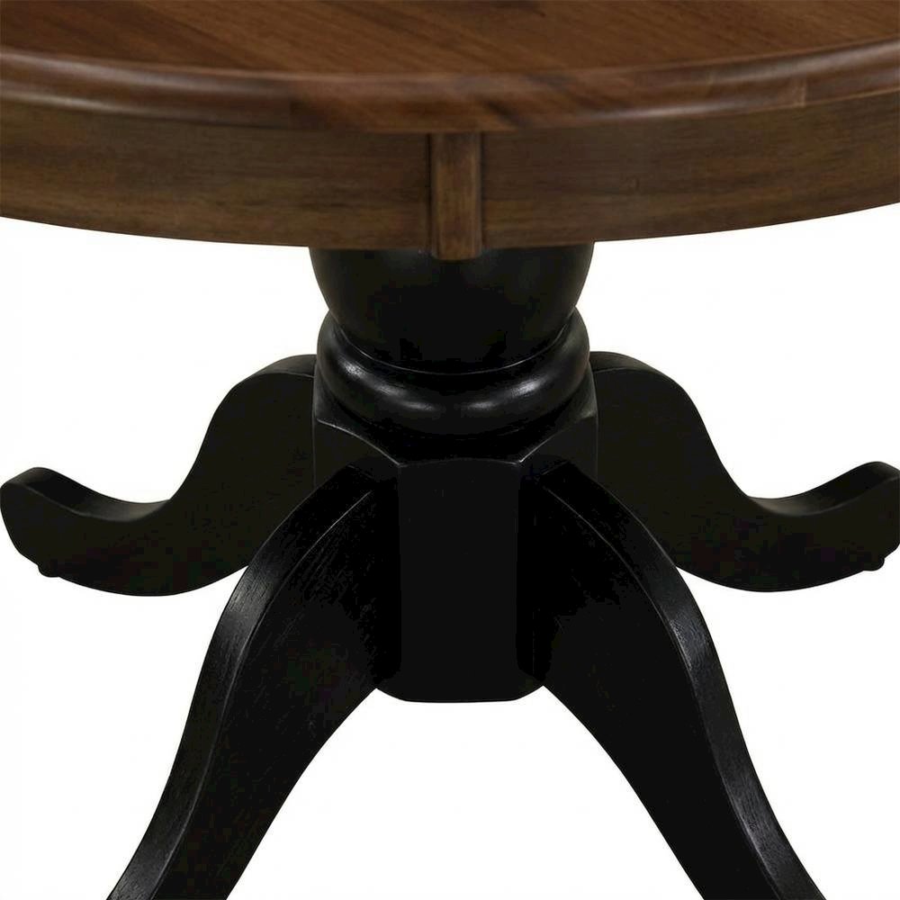Round Pedestal Wood Dining Table, Traditional Style, Seats 4