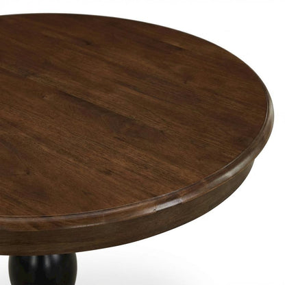 Round Pedestal Wood Dining Table, Traditional Style, Seats 4