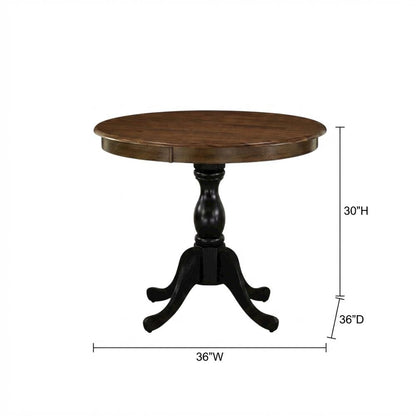 Round Pedestal Wood Dining Table, Traditional Style, Seats 4