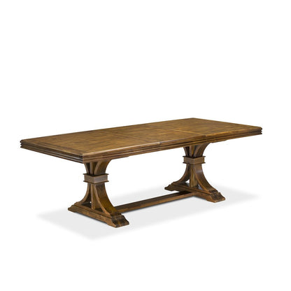 9 Pieces Dining Table Set a Rectangle Table and 8 Dining Chairs, Antique Walnut