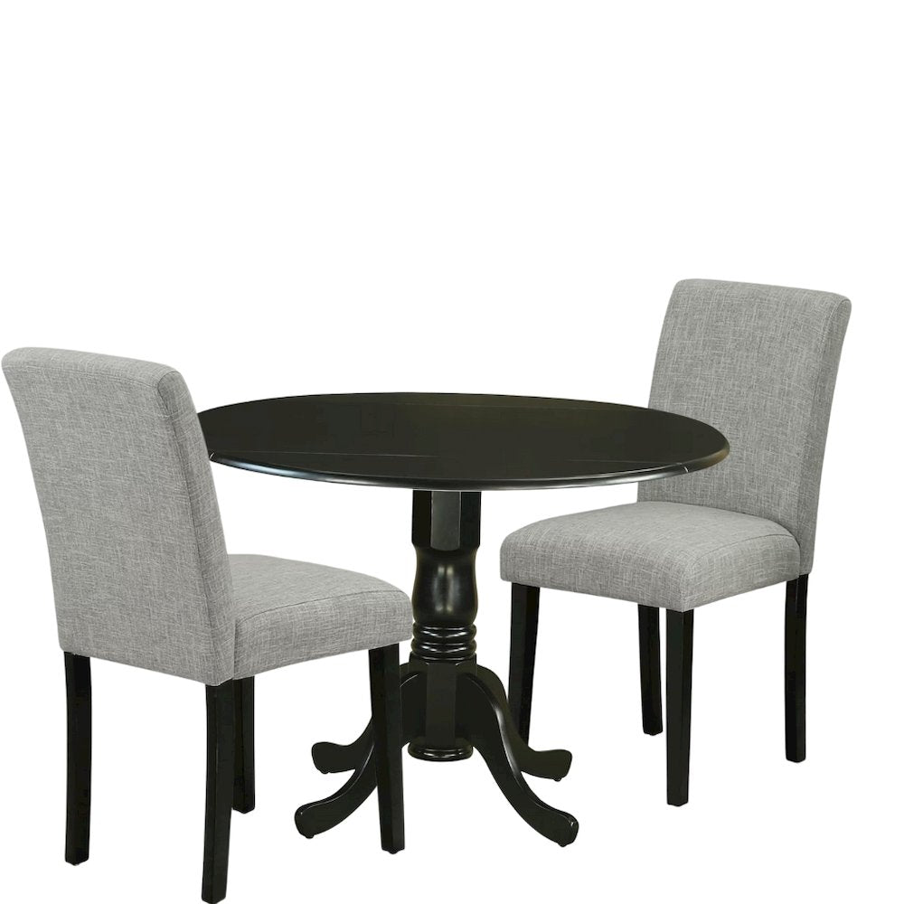 Black Round Dining Table Set for 4 – Kitchen Table Chairs Set of 4 Wood