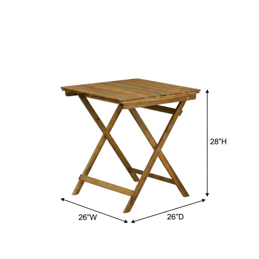 Oil-Finish 3-Piece Outdoor Bistro and 2 Chairs Set with Wood Finish