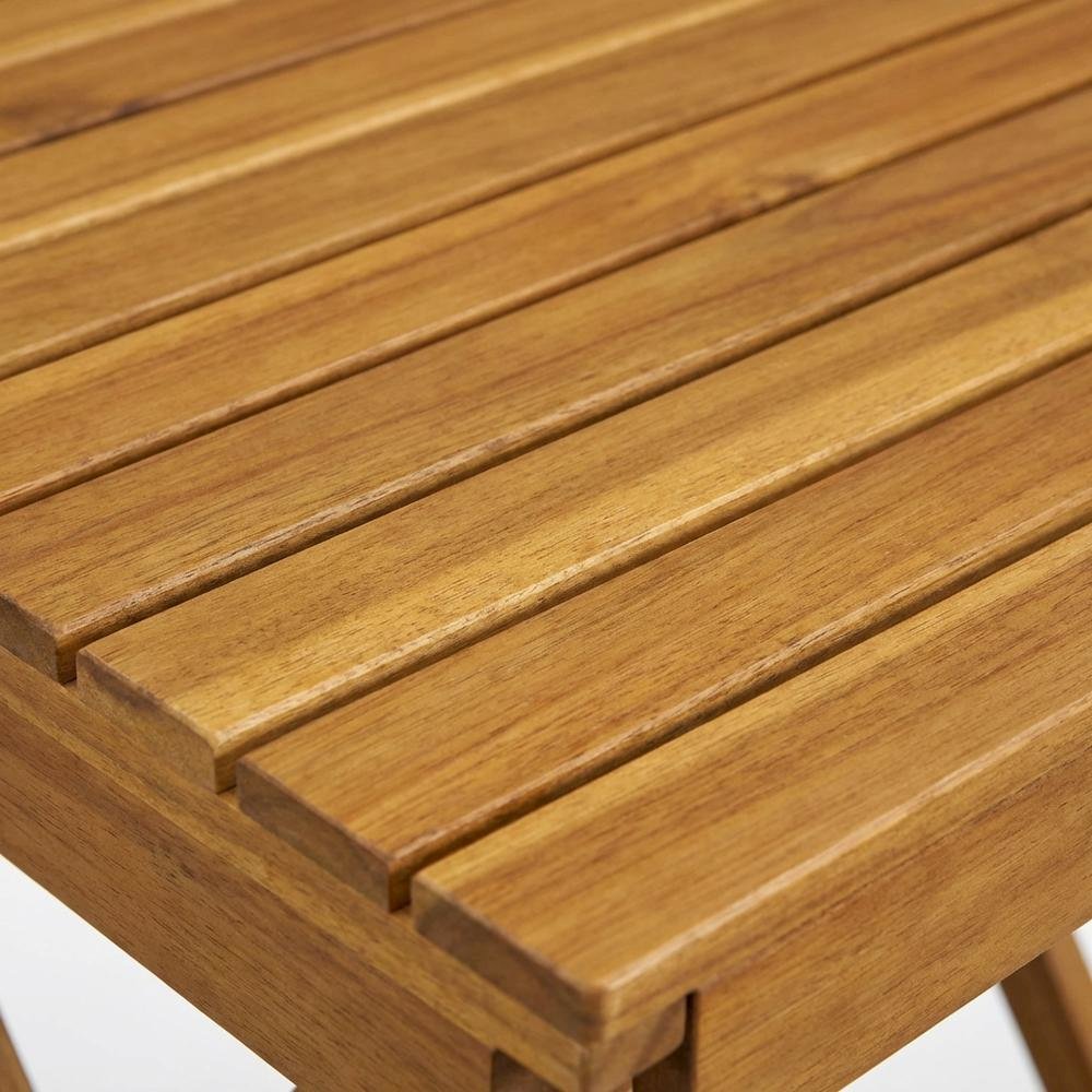 Oil-Finish 3-Piece Outdoor Patio Set with Wooden Folding Table and 2 Chairs