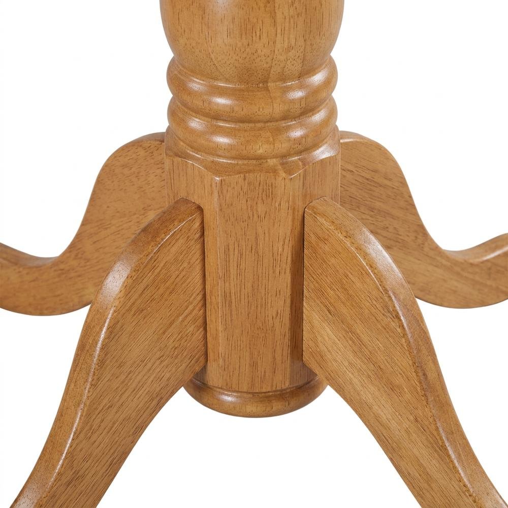 Solid Wood Round Drop-Leaf Kitchen Nook 3-Piece, Slatted Chairs