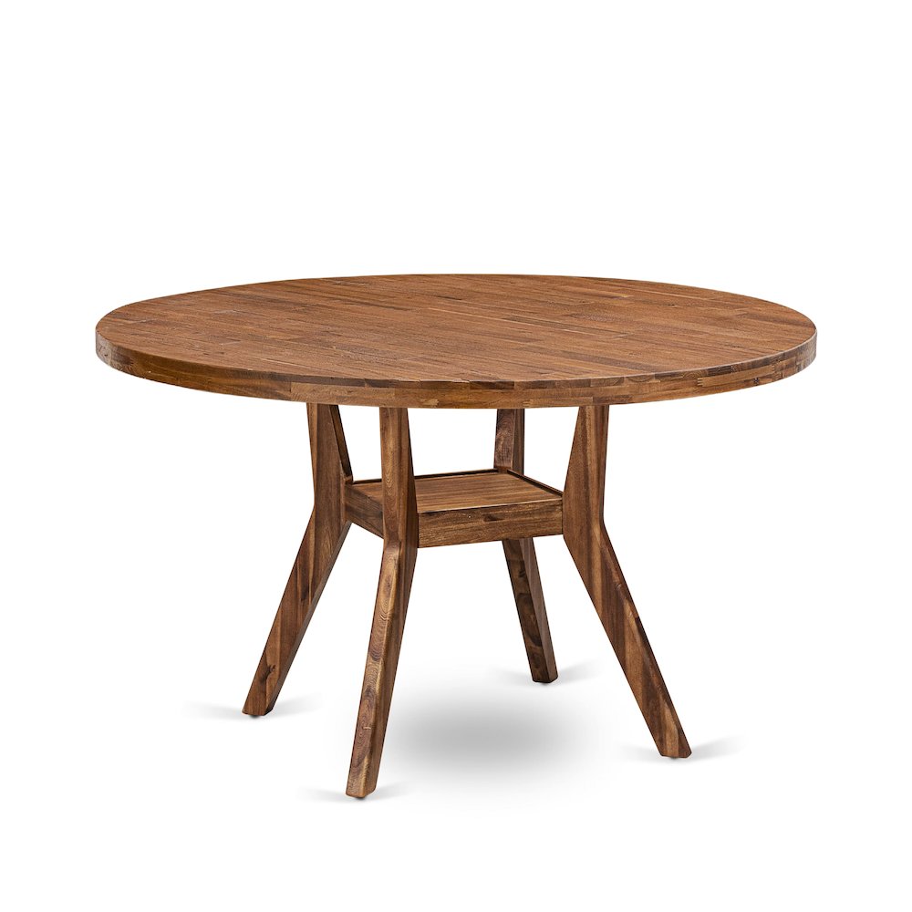 5 Piece Dining Set For 4 Contains 54" Round Table In Light Tan Color