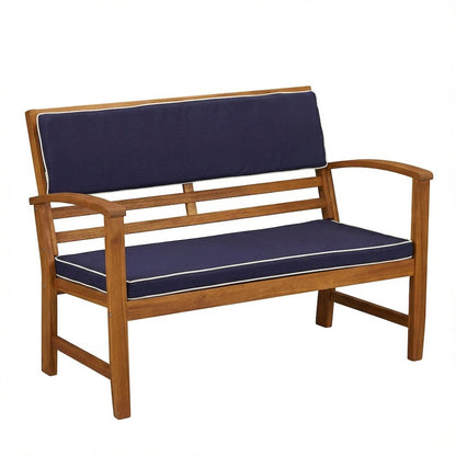 Wooden Patio Set with Oil Finish, Dining Table, 2 Chairs, Bench