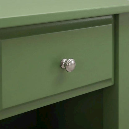 Clover Green Mid Century Nightstand with Wooden Drawer and Sturdy Build