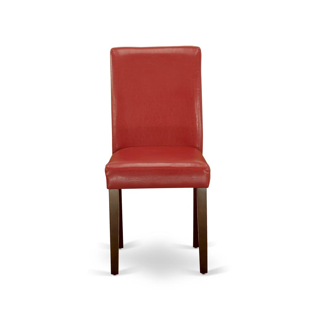 AMAB3-MAH-72 3 Piece Dining Table Set - 1 Kitchen Table and 2 Firebrick Red Dining Chairs - Mahogany Finish
