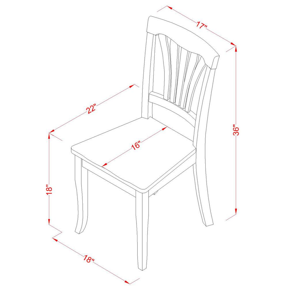 Avon  Dining  Room  Chair  Wood  Seat  -  Oak  Finish,  Set  of  2