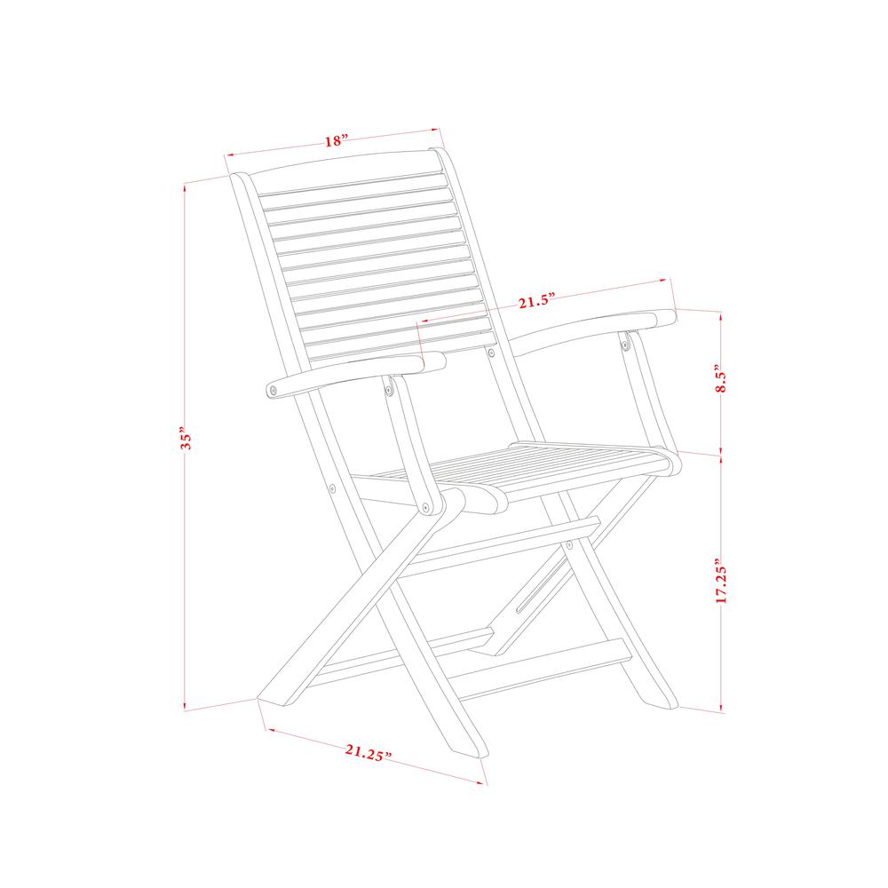 5 Piece Patio Dining Set Consist of a Rectangle Acacia Wood Table